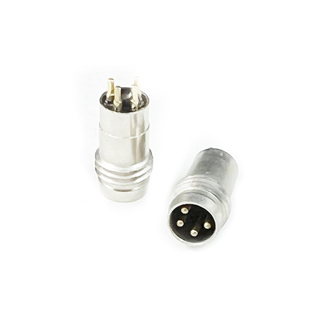 M8防水连接器A编码 2PIN 线端公头主体 一体式带牙五金外壳15.5L