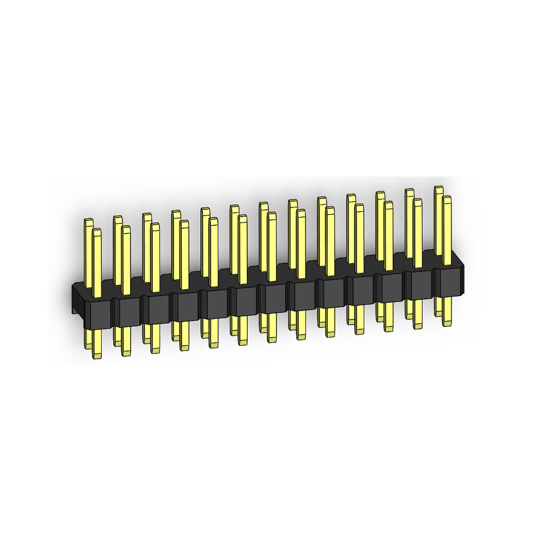 PH2005 排针连接器 Pitch 2.00mm 180°双排 单塑 排针 L=8.8MM 2X13Pin 黑色 镀全金G/F HF