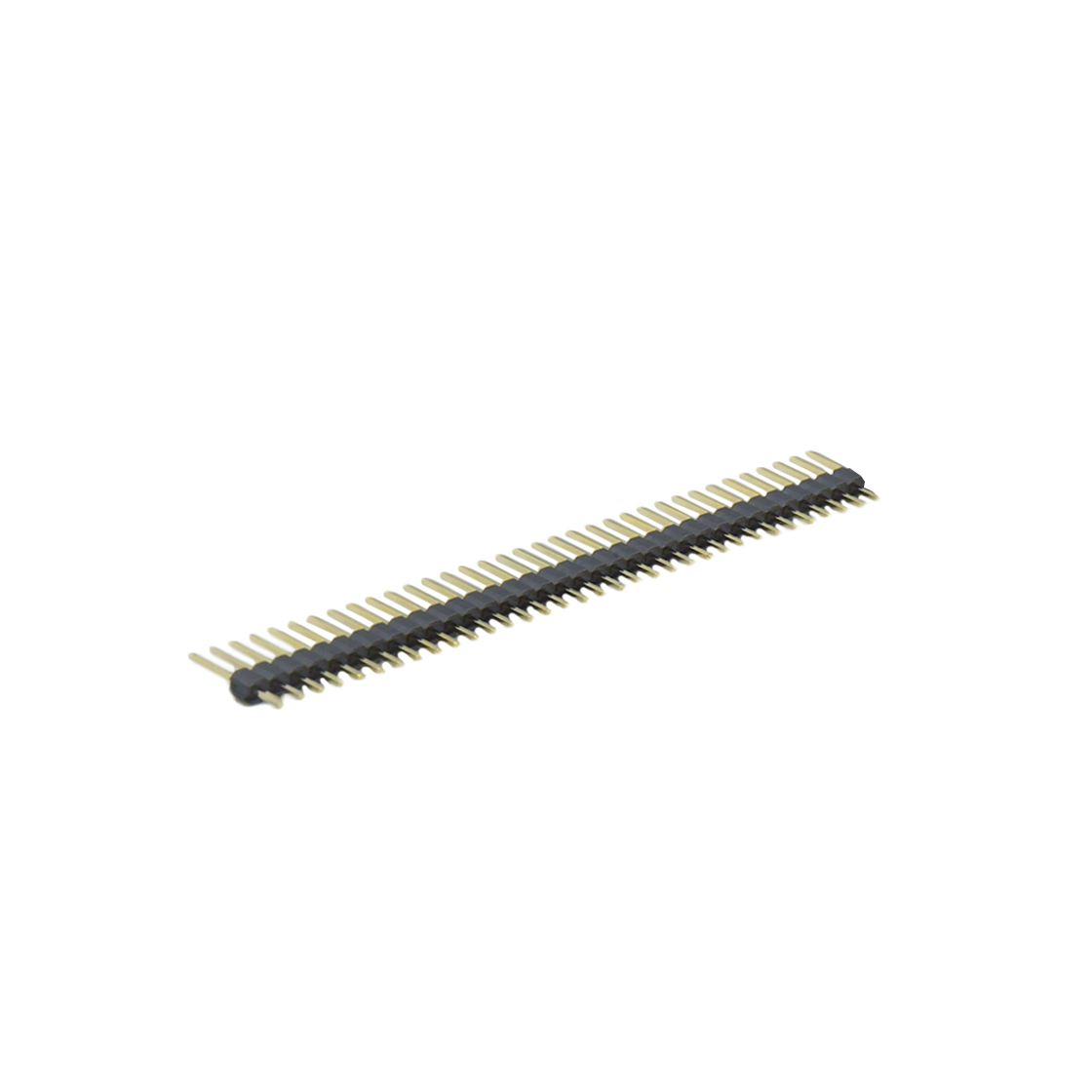 PH2541 排针连接器 Pitch 2.54mm 180° 单排 DIP 单塑 无卤排针 L=11.5MM 1X35Pin 黑色 PA6T，94V-0 镀全金G/F
