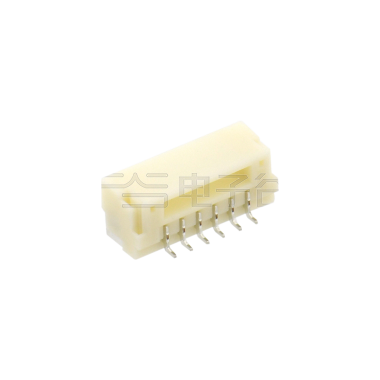 Pitch 1.25mm 单排卧式SMT型 带锁扣无卤Wafer 6Pin 本色 HF