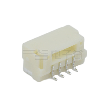 Pitch 1.25mm 单排卧式SMT型 带锁扣Wafer 4Pin 本色