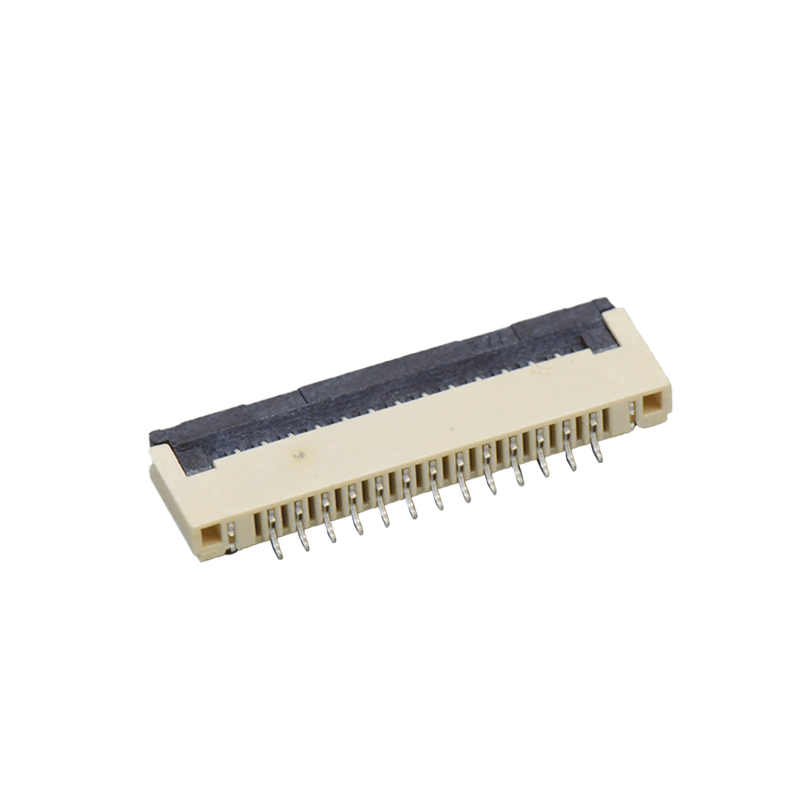 F1008 FPC FFC连接器Pitch 1.00mm H2.0mm卧贴前掀盖下接触 FPC 13Pin本色 镀雾锡