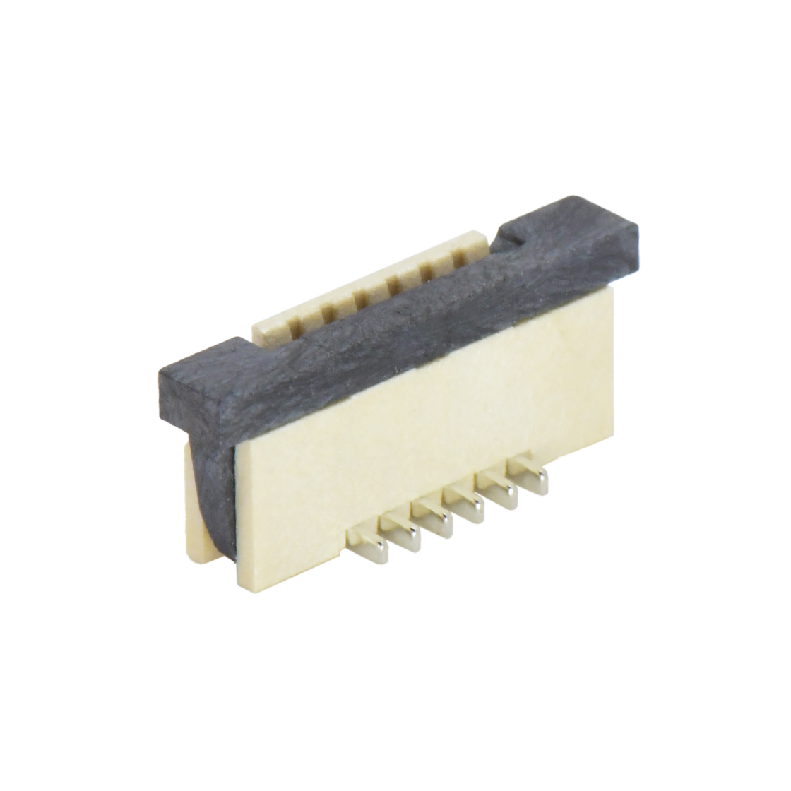F1010 FPC FFC连接器Pitch 1.00mm H5.5立贴抽屉式 FPC 6Pin本色 镀亮锡