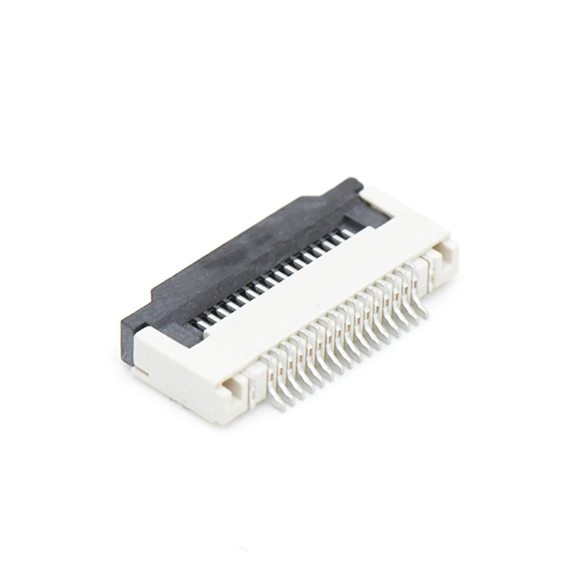 F0501 FPC FFC连接器Pitch 0.50mm 90°H2.00mm ZIF前掀盖下接触卧贴 FPC 16Pin米黄色 镀雾锡