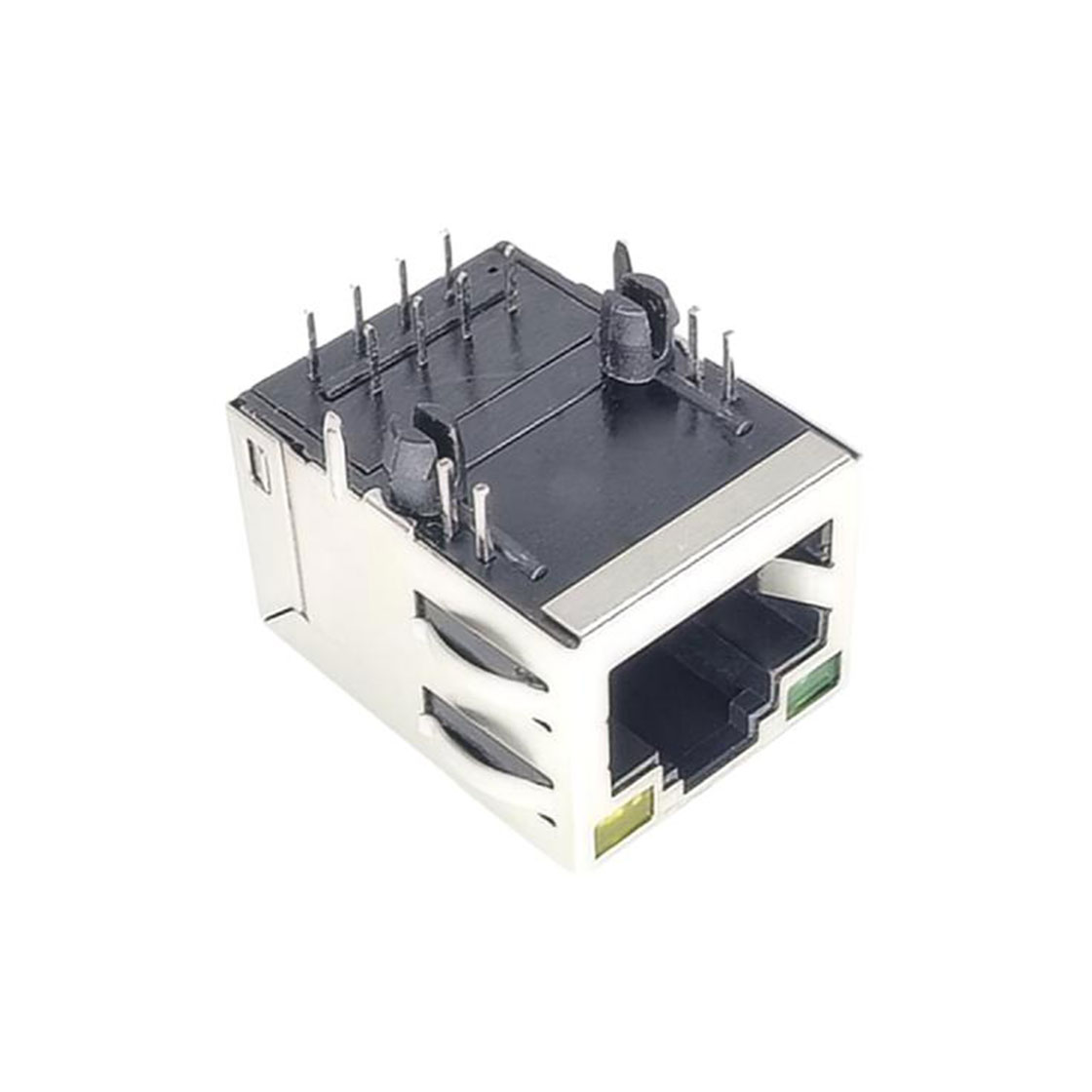 RJ连接器 RJ45 1X1 21.35 卧式带弹 带100BASE变压器 左绿右黄