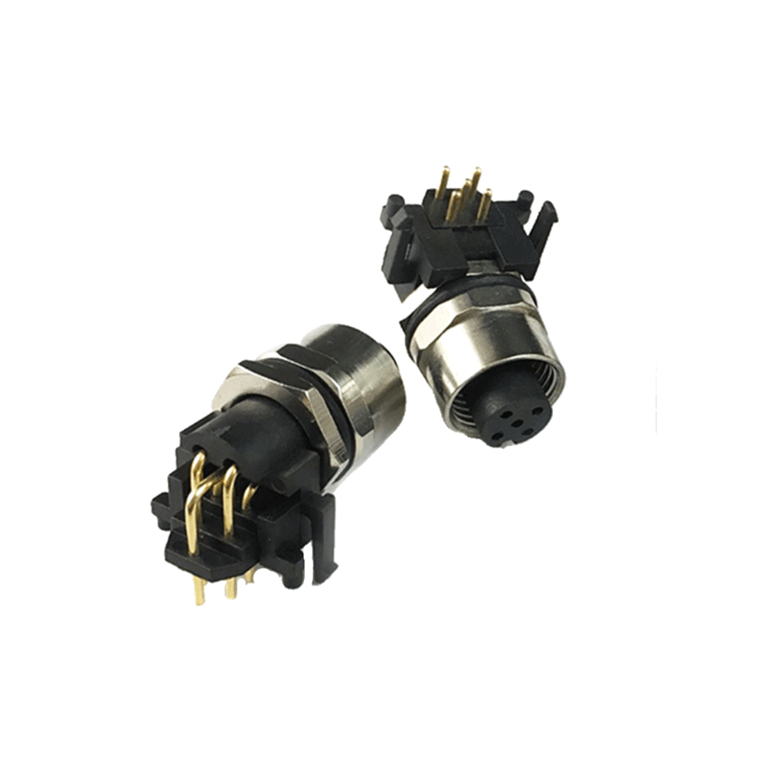 M12前锁面板 母弯头 ABD编码 PCB式 开孔M12