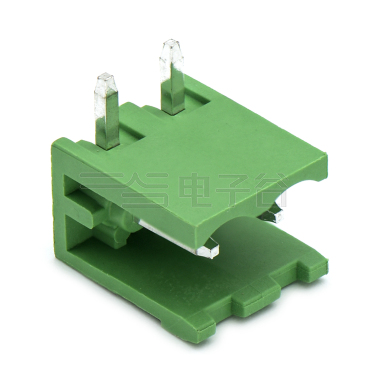 PCB插拔式接线端子2Pin 间距5.00mm 绿色插座 针脚90°