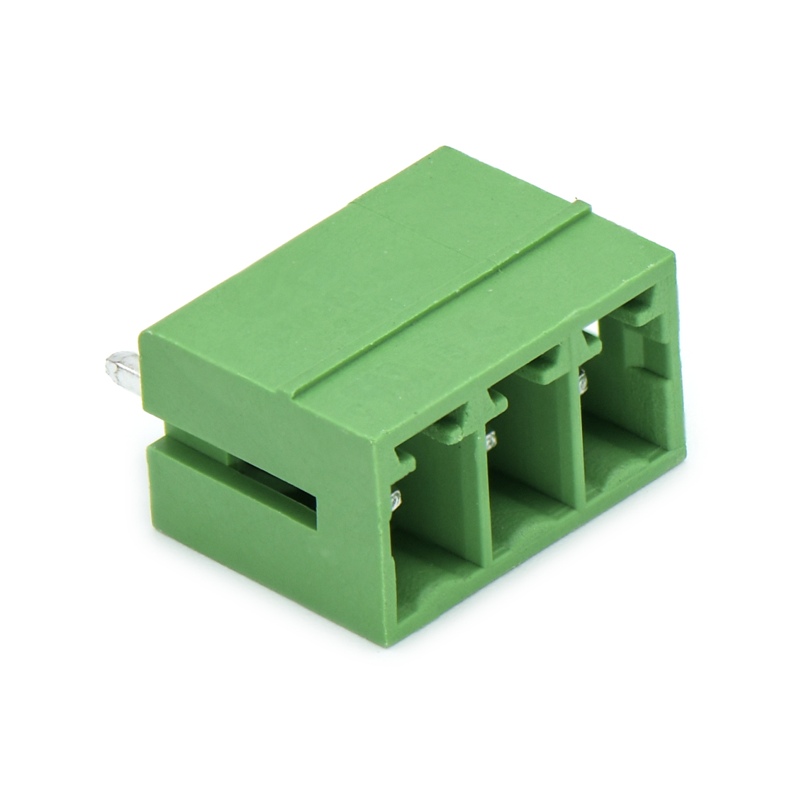 PCB封闭插拔式接线端子3Pin 间距3.81mm 绿色插座 针脚180°