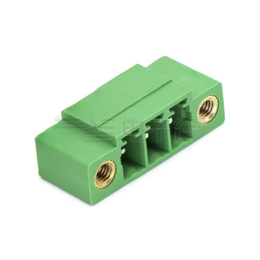 PCB插拔式接线端子3Pin 间距3.81mm 插座 针脚180° 带法兰