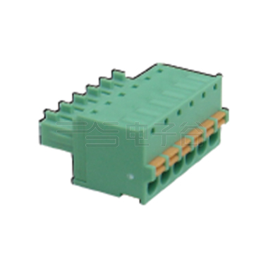 PCB插拔式接线端子6Pin 间距3.81mm 绿色插头