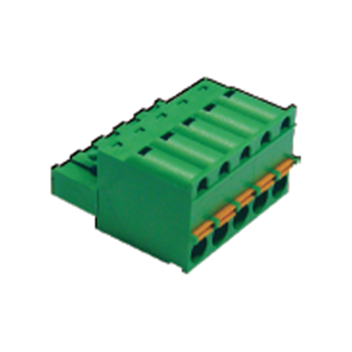 PCB插拔式接线端子5Pin 间距5.00mm 绿色插头