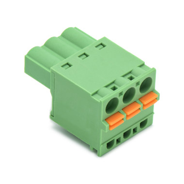 PCB弹簧插拔式接线端子3Pin 间距5.08mm 插头 针脚180°