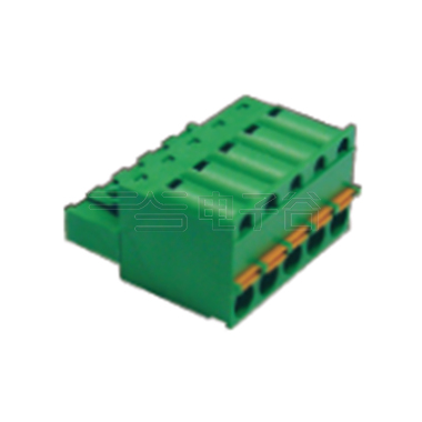 PCB弹簧插拔式接线端子5Pin 间距5.08mm 绿色插头