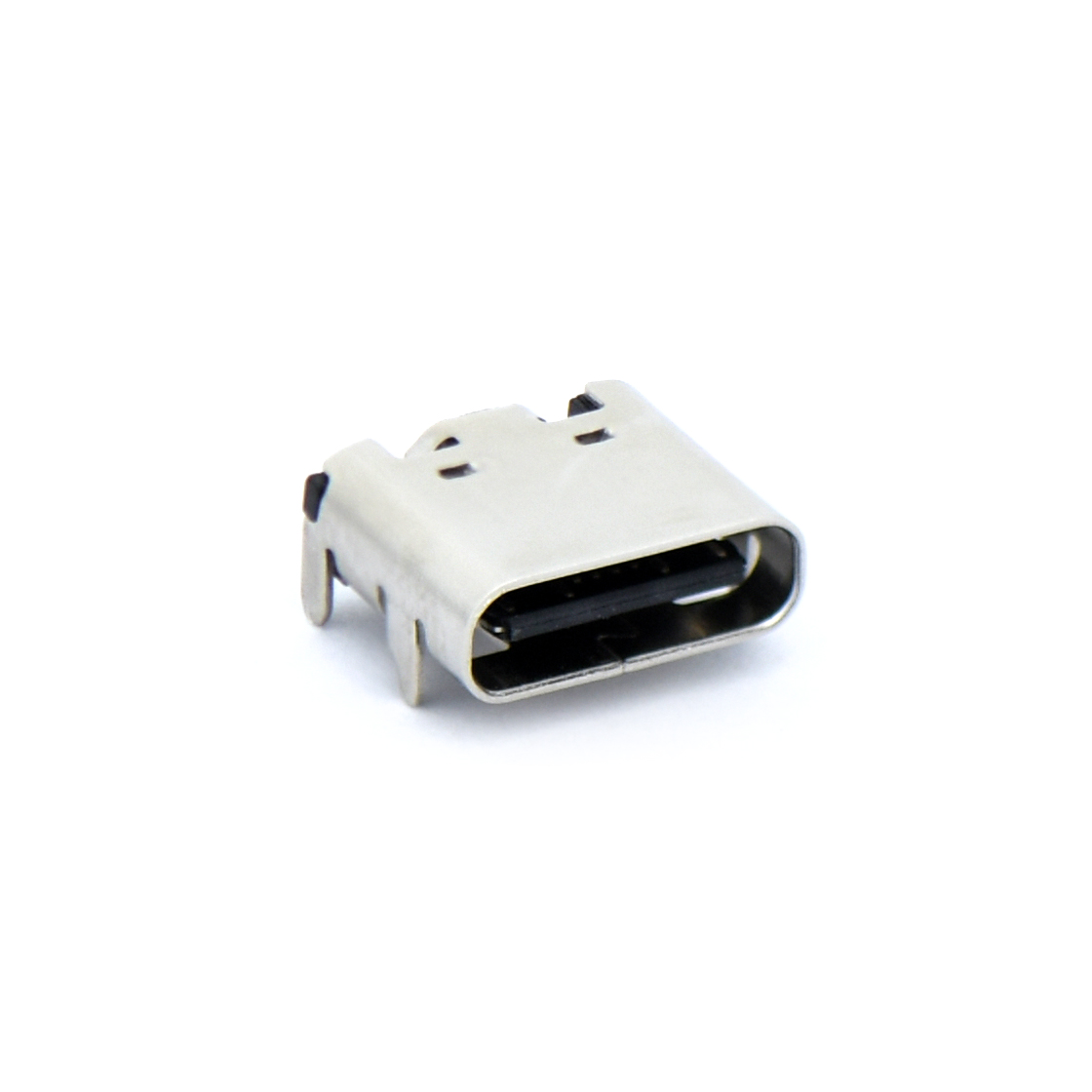 USB连接器Type-C 16P/F SMT 贴板式 外壳四脚插板 脚高0.5mm 无弹 L=6.50mm