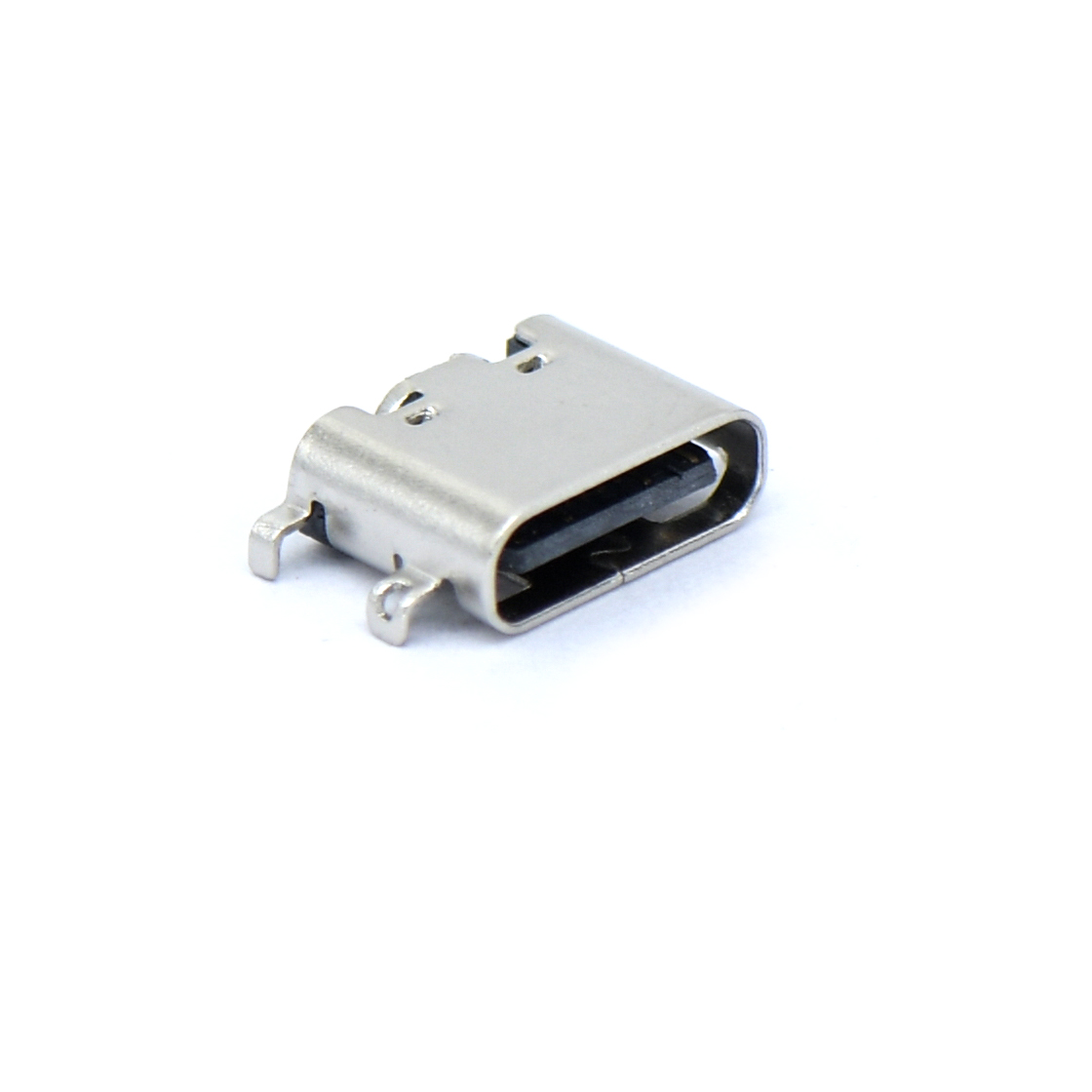 USB连接器Type-C 16P/F SMT 沉板式0.8mm 外壳四脚插板 L=6.5mm 无弹