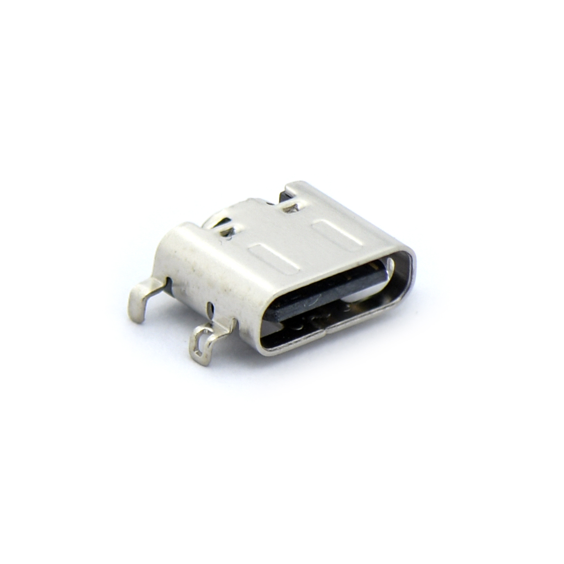 USB连接器Type-C 16P/F SMT沉板式 外壳四脚插板 CH=1.04mm L=6.5mm