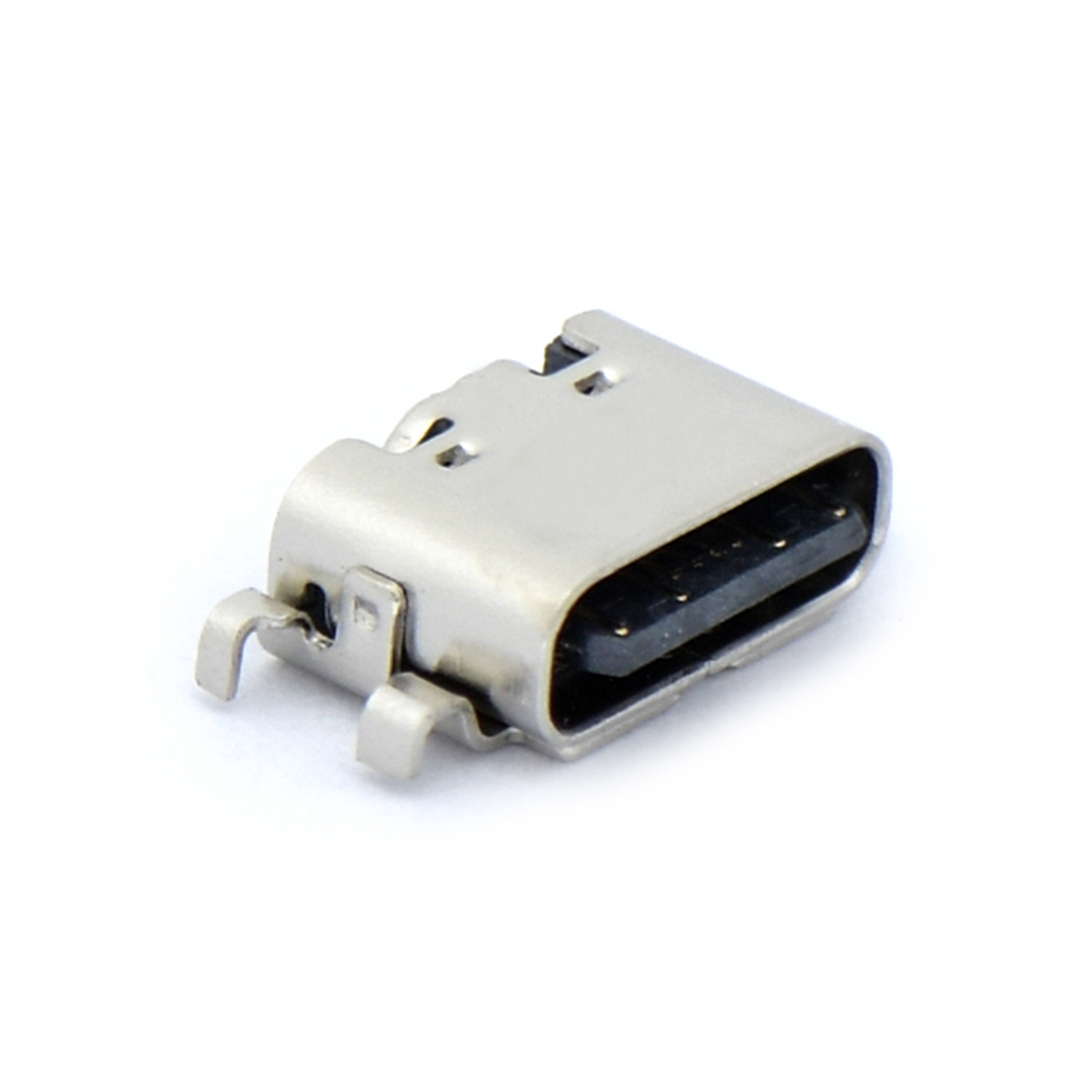 USB连接器Type-C 16P/F SMT 沉板0.8mm 外壳四脚插板 L=6.35mm