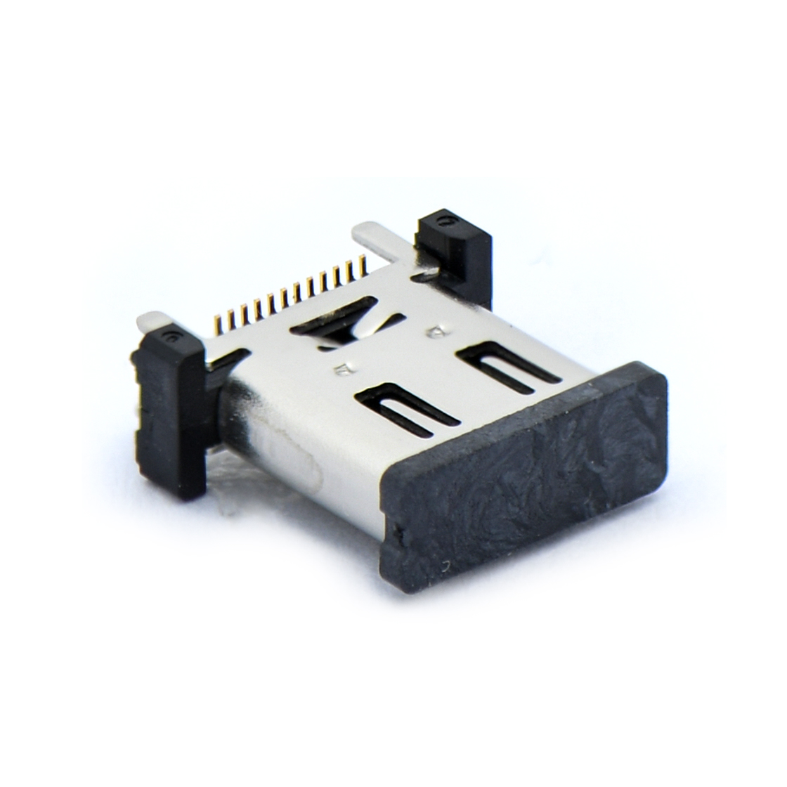 USB连接器Type-C 24P/F 立贴 外壳四脚插板 脚高1.8mm 带弹 L=10.0mm