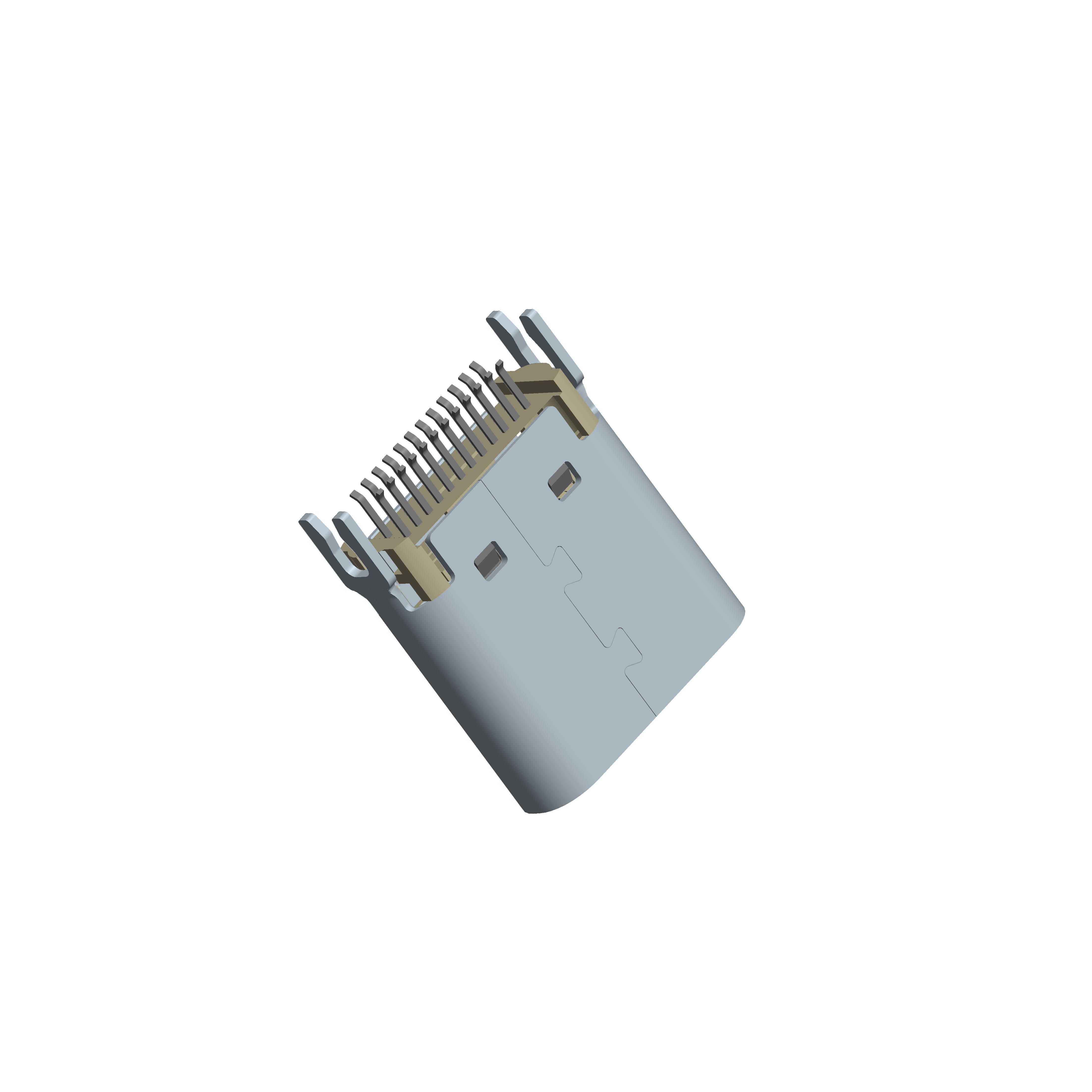 USB连接器Type-C 24P/F 夹板式1.0mm L=9.30mm