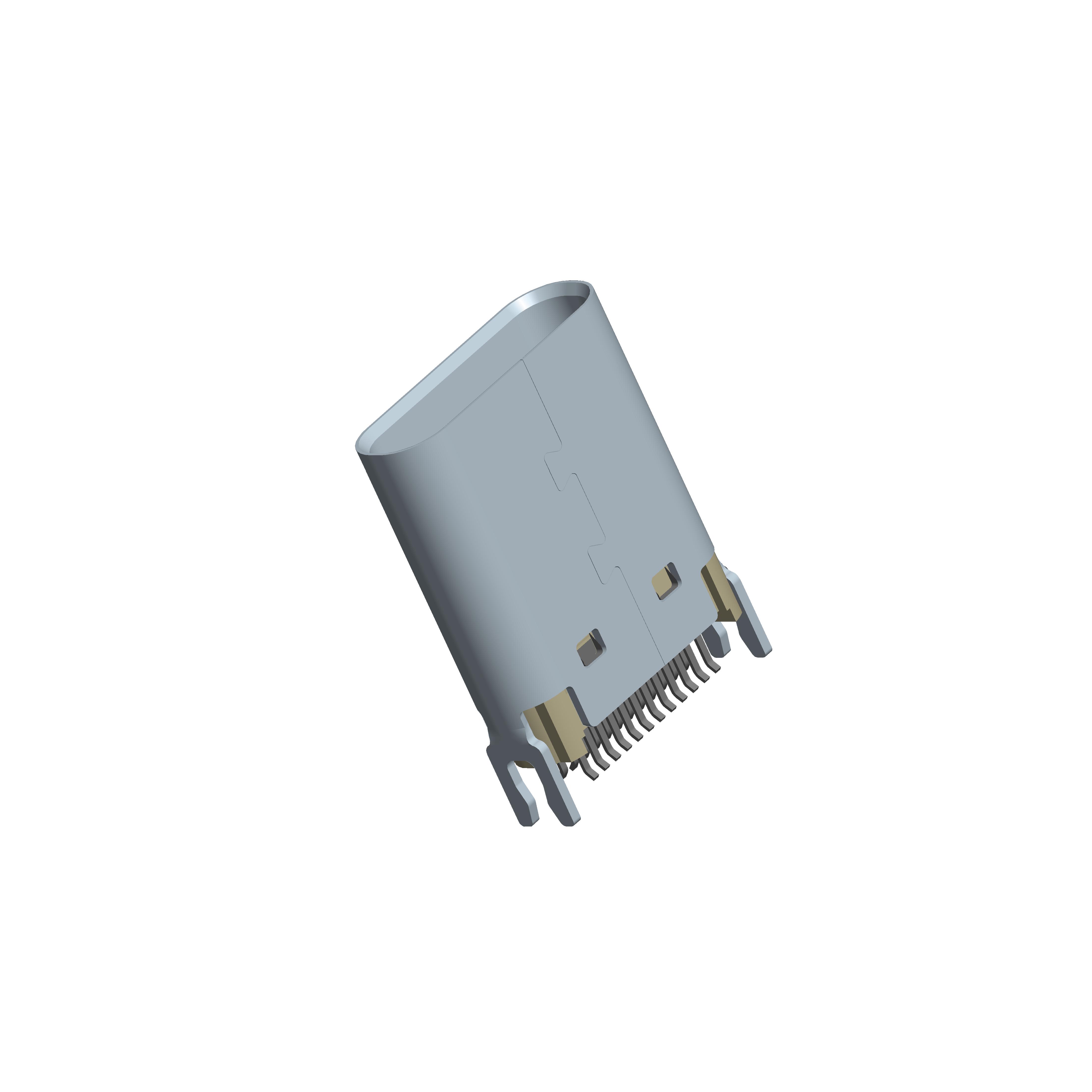 USB连接器Type-C 24P/F 夹板式1.0mm L=10.45mm