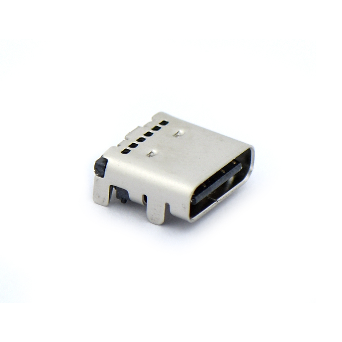 USB连接器Type-C 24P/F SMT 贴板式 外壳四脚插板 脚高0.8mm L=7.9mm 无弹