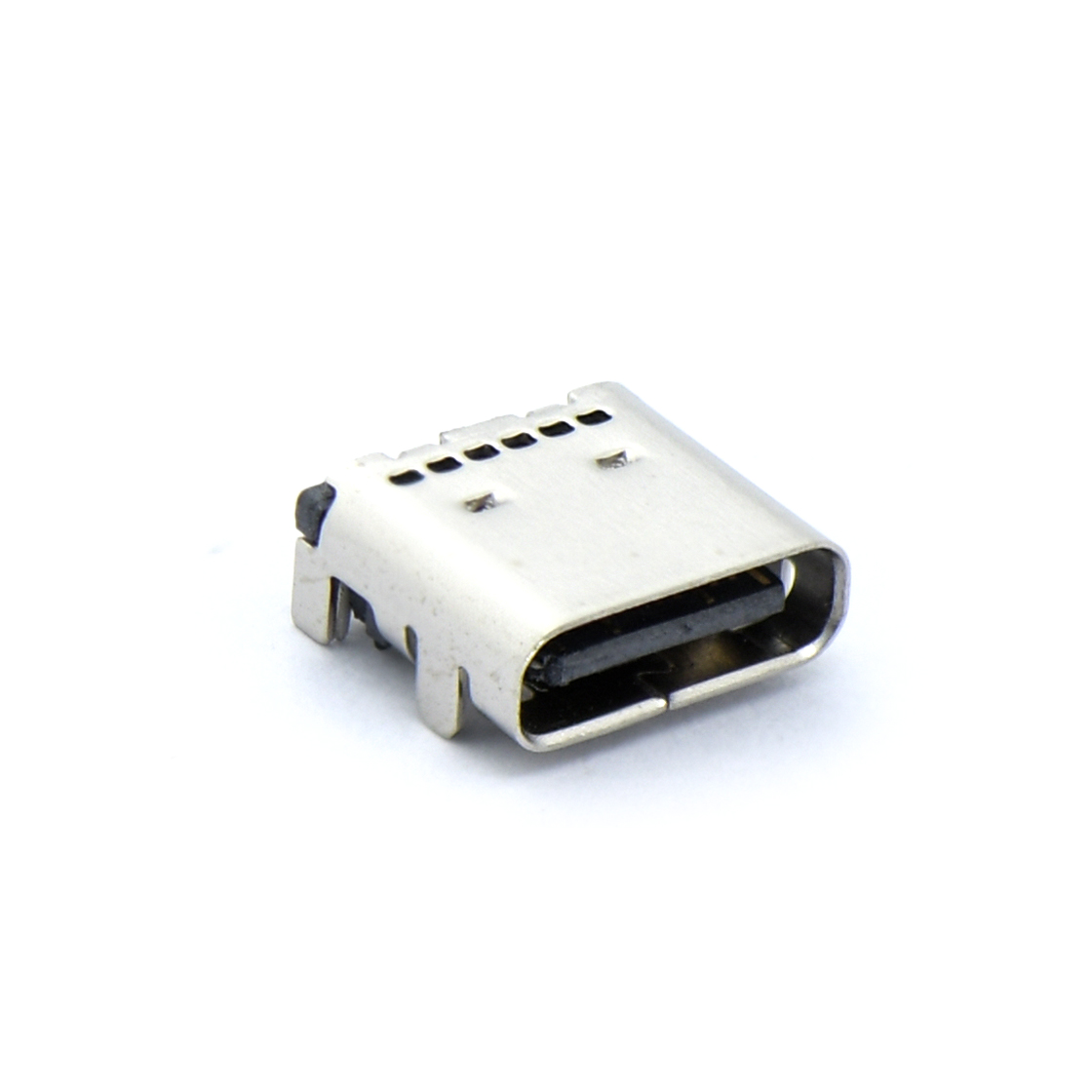 USB连接器Type-C 24P/F SMT 贴板式 外壳四脚插板 脚高0.5mm L=7.9mm 无弹