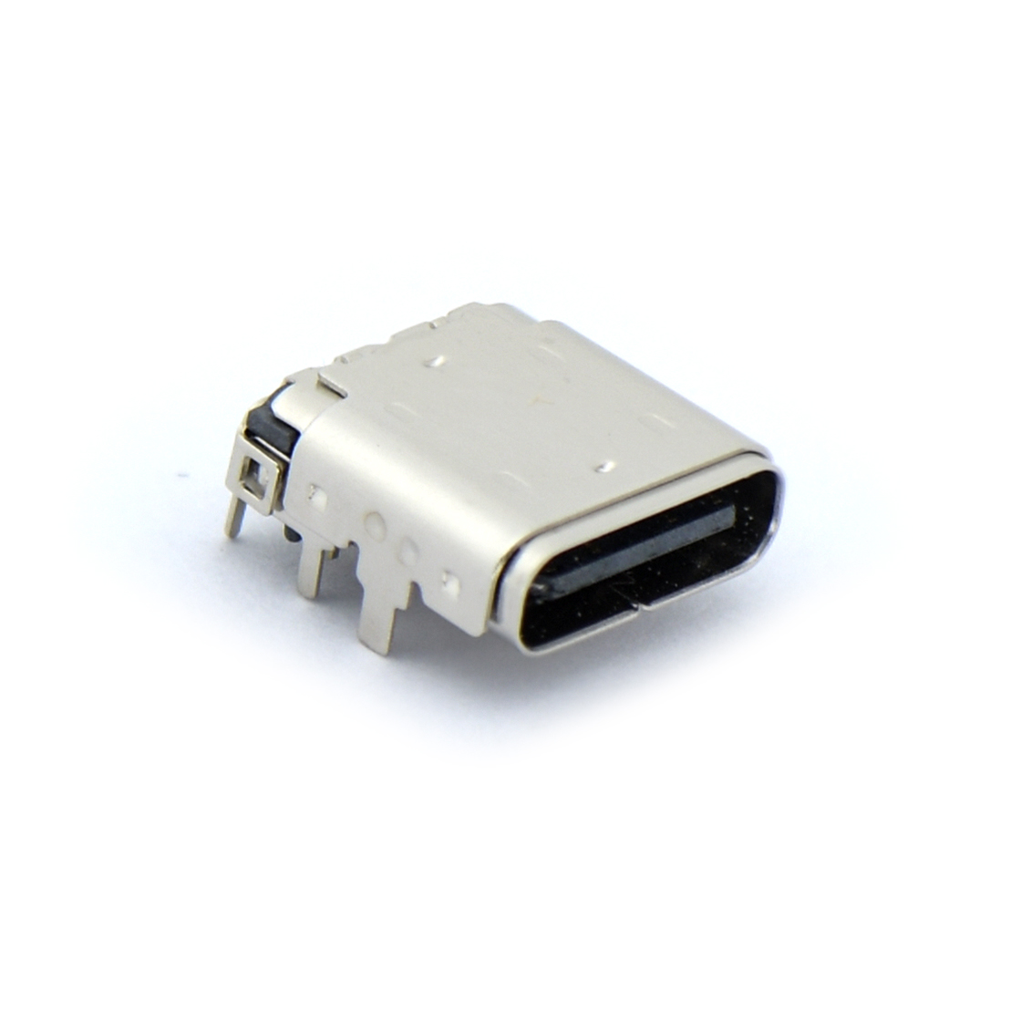 USB连接器Type-C 24P/F 前插后贴 加外壳六脚插板 脚高1.27mm 有柱 无弹