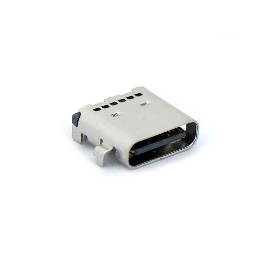 USB连接器Type-C 24P/F SMT 沉板0.8mm 外壳四脚插板 无弹 L=7.9mm