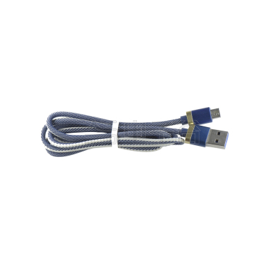 USB AM 对 MICRO USB 蓝白色 布编织 铝壳