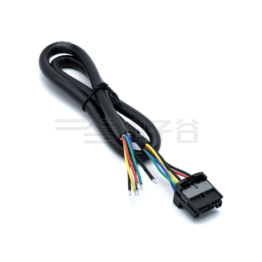 多芯电缆组件：08CPT-B-2A间距2.0mm 黑色 TO 尾部沾锡L=365mm