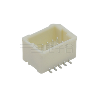 Pitch 1.00mm 180º 双排立贴带吸附盖Wafer 2x5Pin 本色 镀亮锡