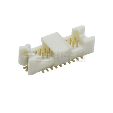 Pitch 1.25mm 180°双排立贴带柱带附附盖Wafer 2x10pin 本色 Gold Flash