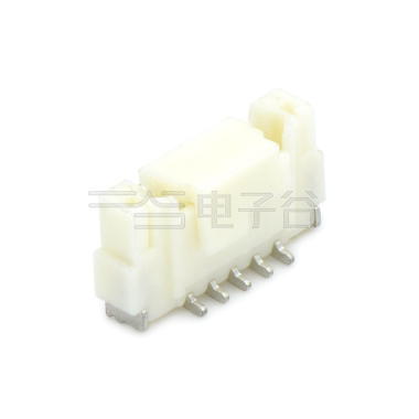 Pitch 1.25mm 180º单排立式SMT型 Wafer 5pin 本色 Sn