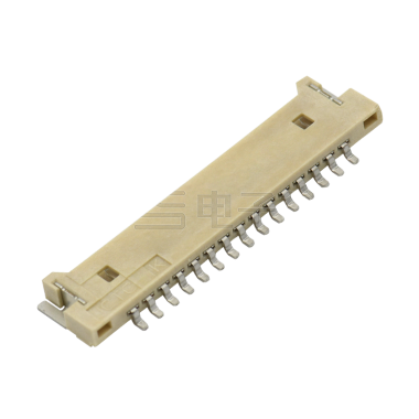 Pitch 1.25mm 90° 单排卧贴Wafer 15pin 本色 镀全金G/F
