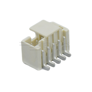 Pitch 1.50mm 180°单排立贴带扣 Wafer 5Pin 本色 镀雾锡