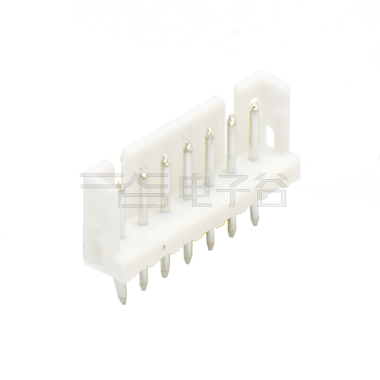 Pitch 2.00mm 180° 单排立插打外K Wafer 7pin 本色 镀亮锡