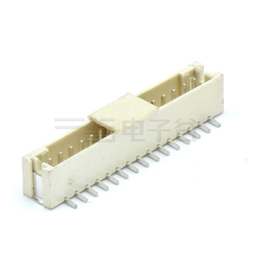 Pitch 2.00mm 单排立贴 无卤 Wafer 15Pin 米黄色 亮锡