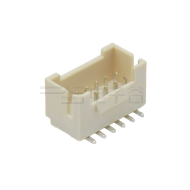 Pitch 2.0mm 180°双排带扣立贴无logo Wafer 2x6pin 米黄色 镀亮锡