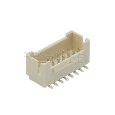 Pitch 2.0mm 180°双排带扣立贴无logo Wafer 2x8pin 米黄色 镀亮锡