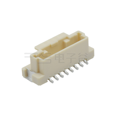 Pitch2.00mm 180°单排带扣立贴Wafer PA9T有卤 8Pin 本色 镀雾锡