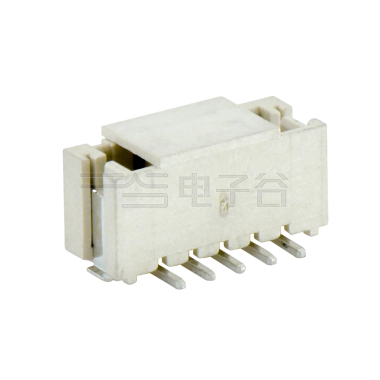 Pitch 2.00mm 180°单排立贴 Wafer 5pin 米黄色 镀亮锡