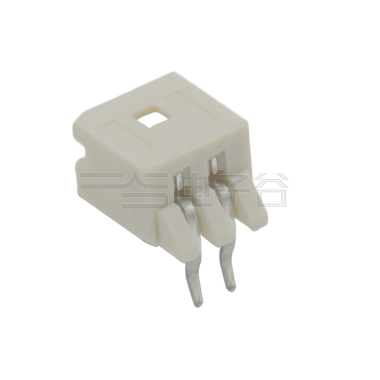 Pitch2.00mm 90° 单排卧插打外K Wafer 2Pin 本色 镀亮锡