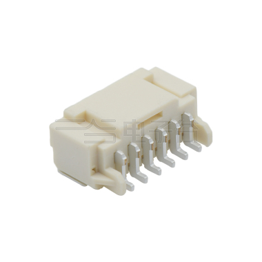Pitch2.00mm 90°单排卧贴Wafer PA9T有卤 6Pin 本色 镀雾锡