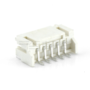 Pitch 2.00mm 90°单排卧贴 Wafer 5pin 米黄色 镀亮锡