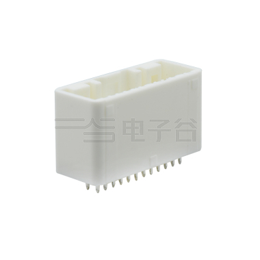 Pitch 2.20mm 180° 立插带扣 全平短体直针汽车连接器 24pin 白色 镀亮锡
