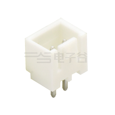 Pitch2.50mm 180°单排立插带扣Wafer 2Pin 本色 镀亮锡