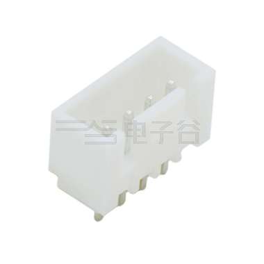 Pitch2.50mm 180°单排立插带扣Wafer 4Pin 本色 镀亮锡