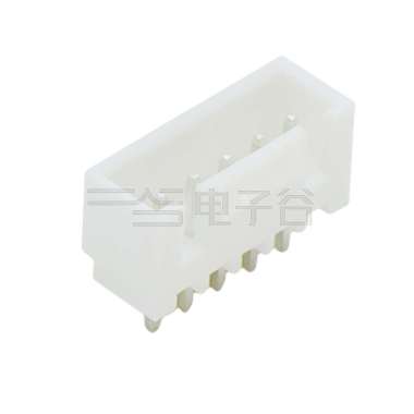 Pitch2.50mm 180°单排立插带扣Wafer 5Pin 本色 镀亮锡