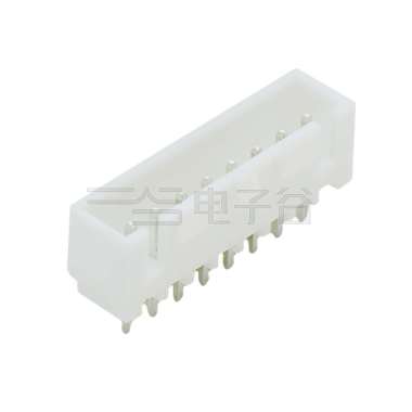 Pitch2.50mm 180°单排立插带扣Wafer 8Pin 本色 镀亮锡