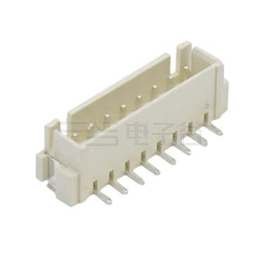 Pitch2.50mm 180°单排立贴 无卤Wafer 8Pin 本色 镀亮锡